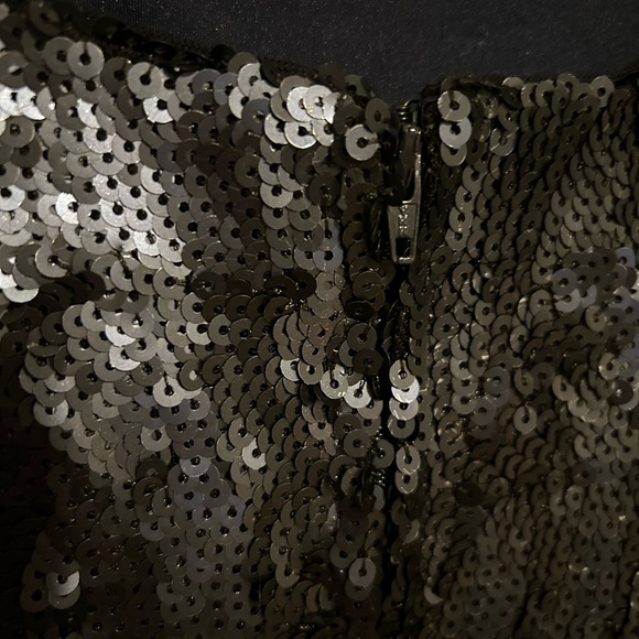 Kay Unger Navy Blue Sequin Formal Gown | Cap Sleeve | Scoop Neck | Sz 16 | A06 - Picture 7 of 12